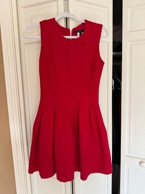 BCBGMaxAzria Red Sleeveless Fit-and-Flare Mini Dress
